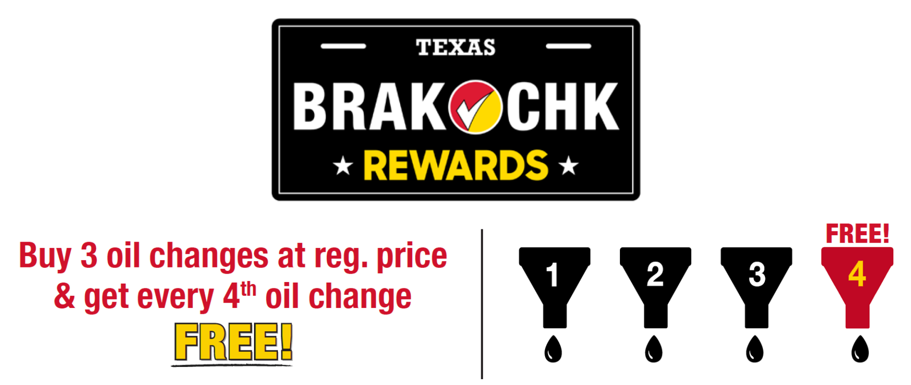 Every 4th Oil Change is Always Free at Brake Check!